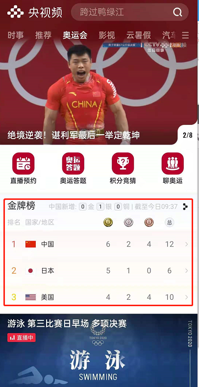 小编教你怎样进入央视频观看东京奥运会。