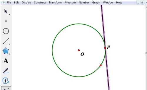 使用几何画板过圆上一点作圆的切线的操作方法截图