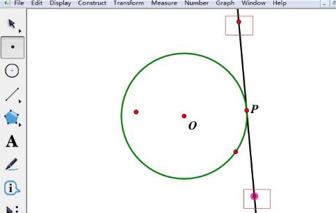 使用几何画板过圆上一点作圆的切线的操作方法截图