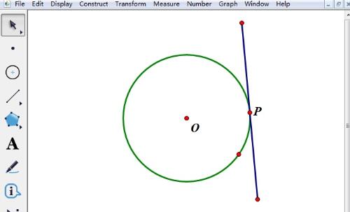 使用几何画板过圆上一点作圆的切线的操作方法截图