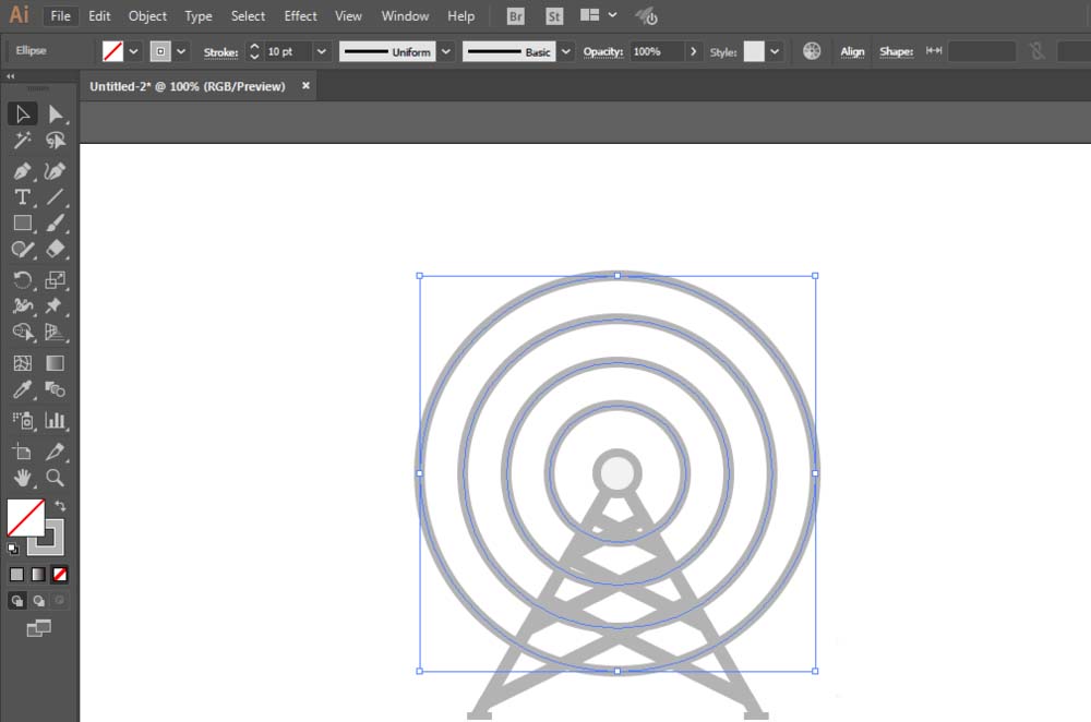 小编教你使用ai设计出矢量电线塔图标具体操作方法