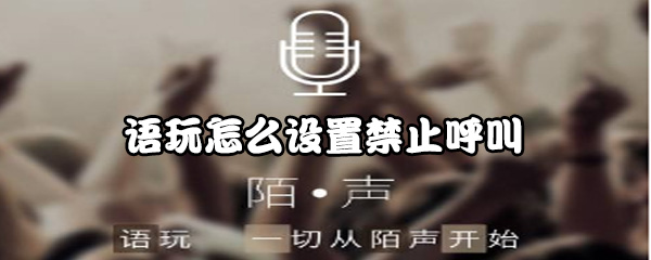 小编教你语玩禁止呼叫如何设置。