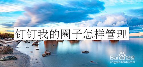 小编教你钉钉如何管理我的圈子。