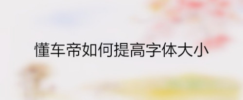 小编教你懂车帝怎么设置字体大小。