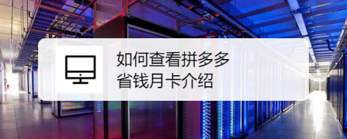 小编教你拼多多省钱月卡介绍怎么查看。