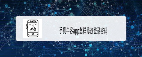 小编教你牛客登录密码在哪更改。