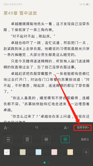 熊猫看书怎么改字体。