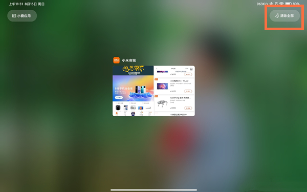 小米平板5怎么关闭应用。