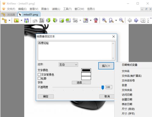 xnview给图片上加文本的操作过程。