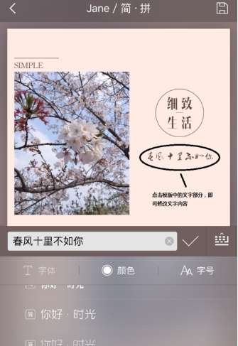 小清新式图文编辑工具—简拼,关于怎么添加文字