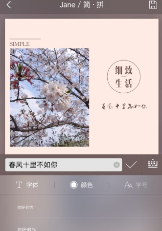 小清新式图文编辑工具—简拼,关于怎么添加文字