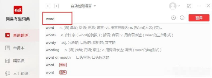 有道词典多种翻译方式，应对不同翻译情景