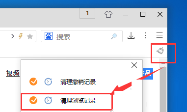 游隼浏览器清空历史记录的操作流程。
