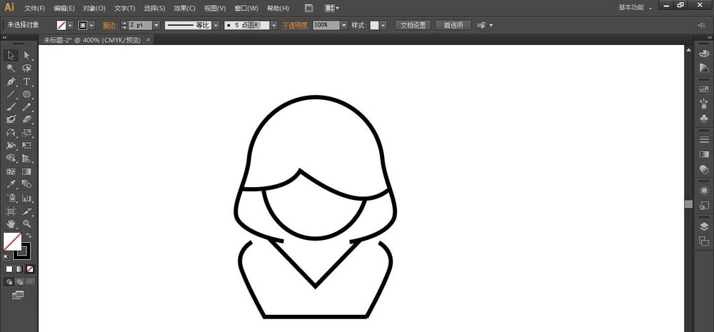 在ai中设计简笔画效果的女性图标的图文教程。