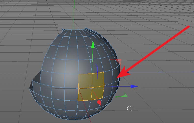 在C4D里使用坍塌工具处理球体的操作过程。