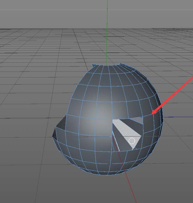 在C4D里使用坍塌工具处理球体的操作过程。