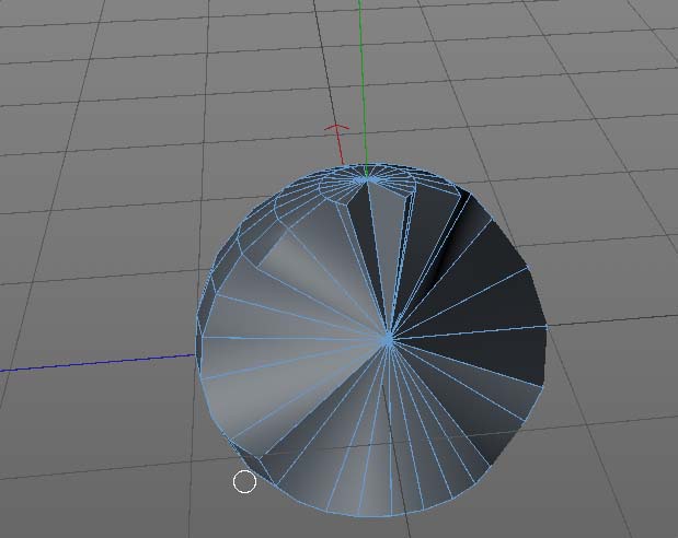 在C4D里使用坍塌工具处理球体的操作过程。