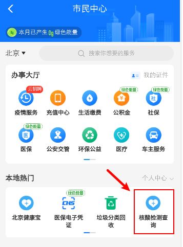 支付宝怎么查看核酸检测结果。