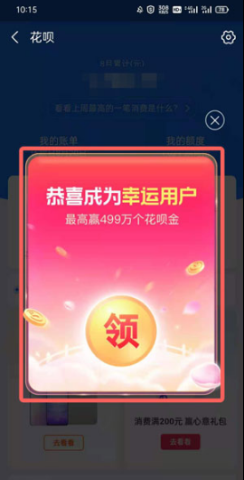 支付宝花呗甜蜜月活动进不去如何处理。