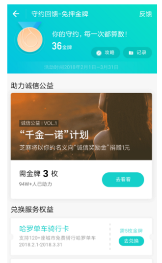 支付宝守约回馈是什么